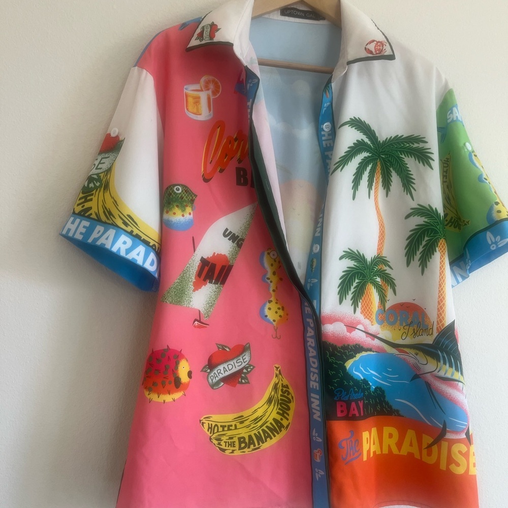 Colorful Tropical Print Women's Jumpsuit - Picture 5 of 13